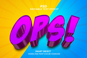 Ops PSD 3d Editable Text Effect