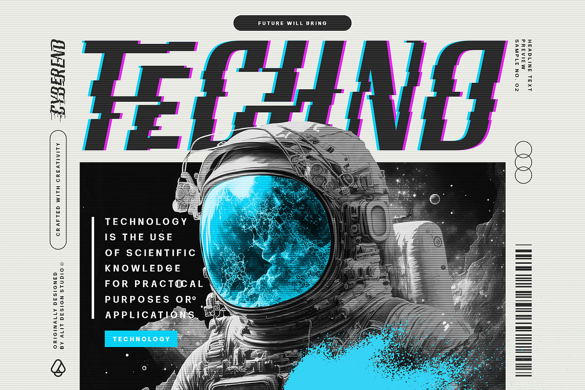 Cyberend Typeface, a Sans Serif Font by alit design (Photo 8 of 20)