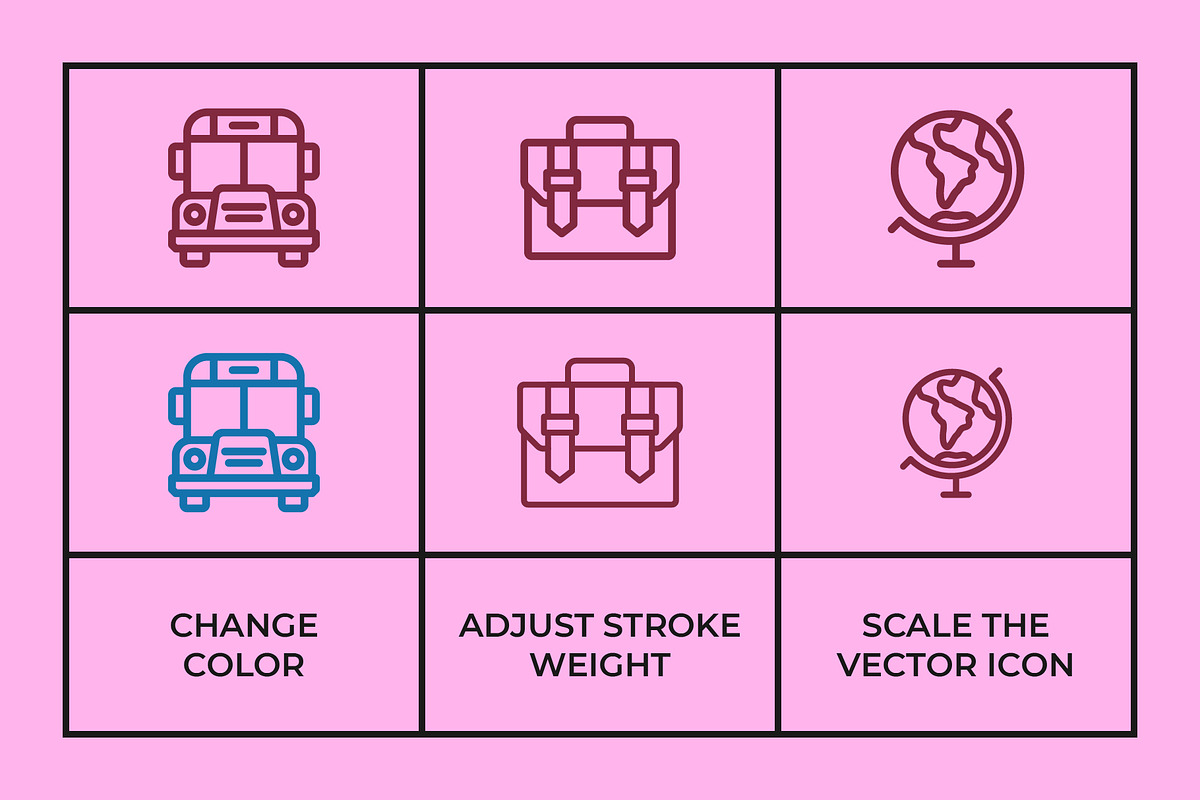 Back to School –Education Line Icons, an Outline Icon by Abstracto-Create (Photo 3 of 7)