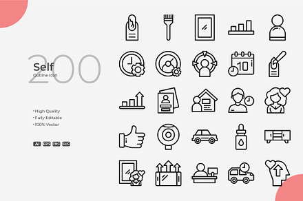 Self Outline Icons, an Outline Icon by Bloodline