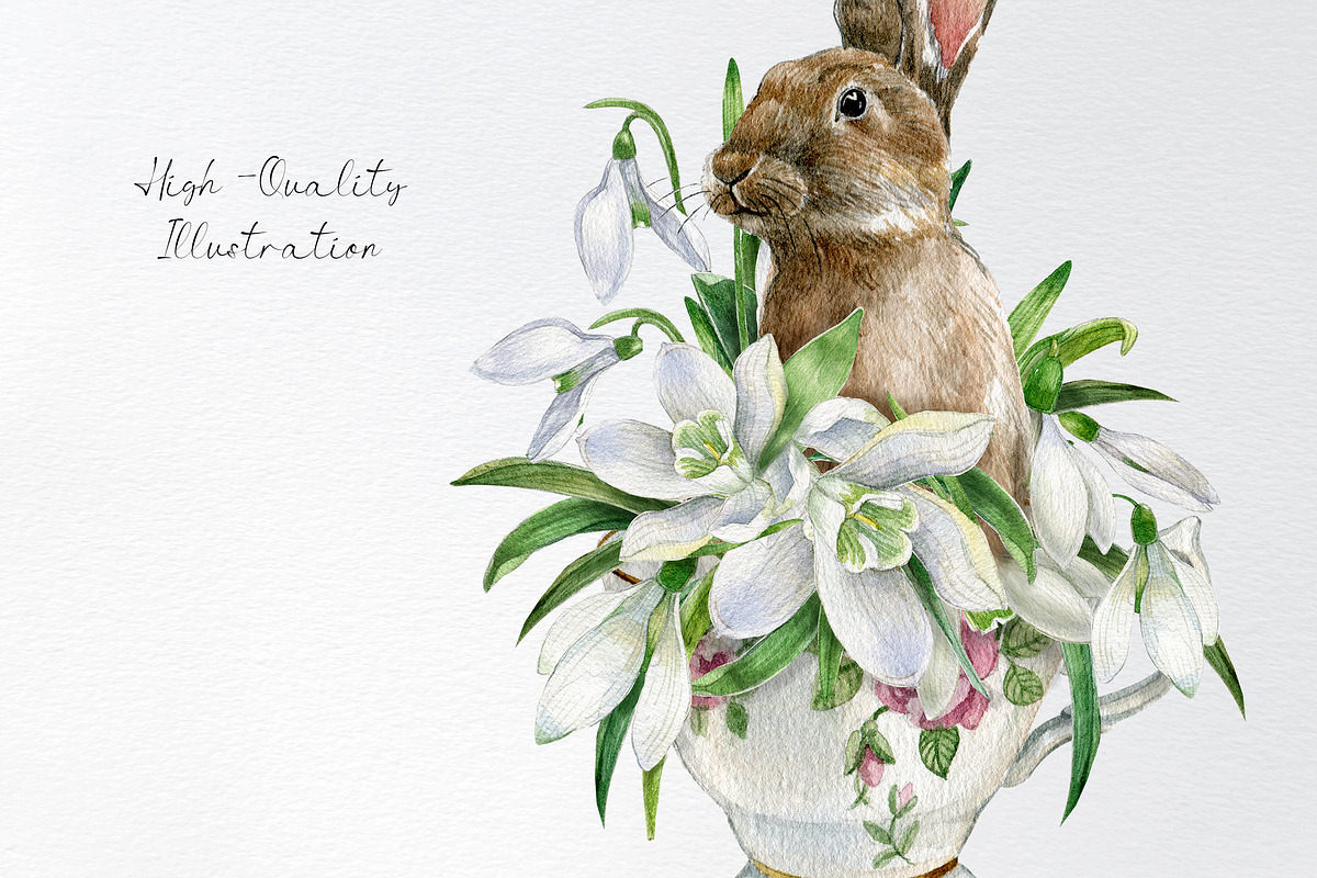 Watercolor spring easter clipart, an Animal Illustration by yana.fefelova (Photo 3 of 5)
