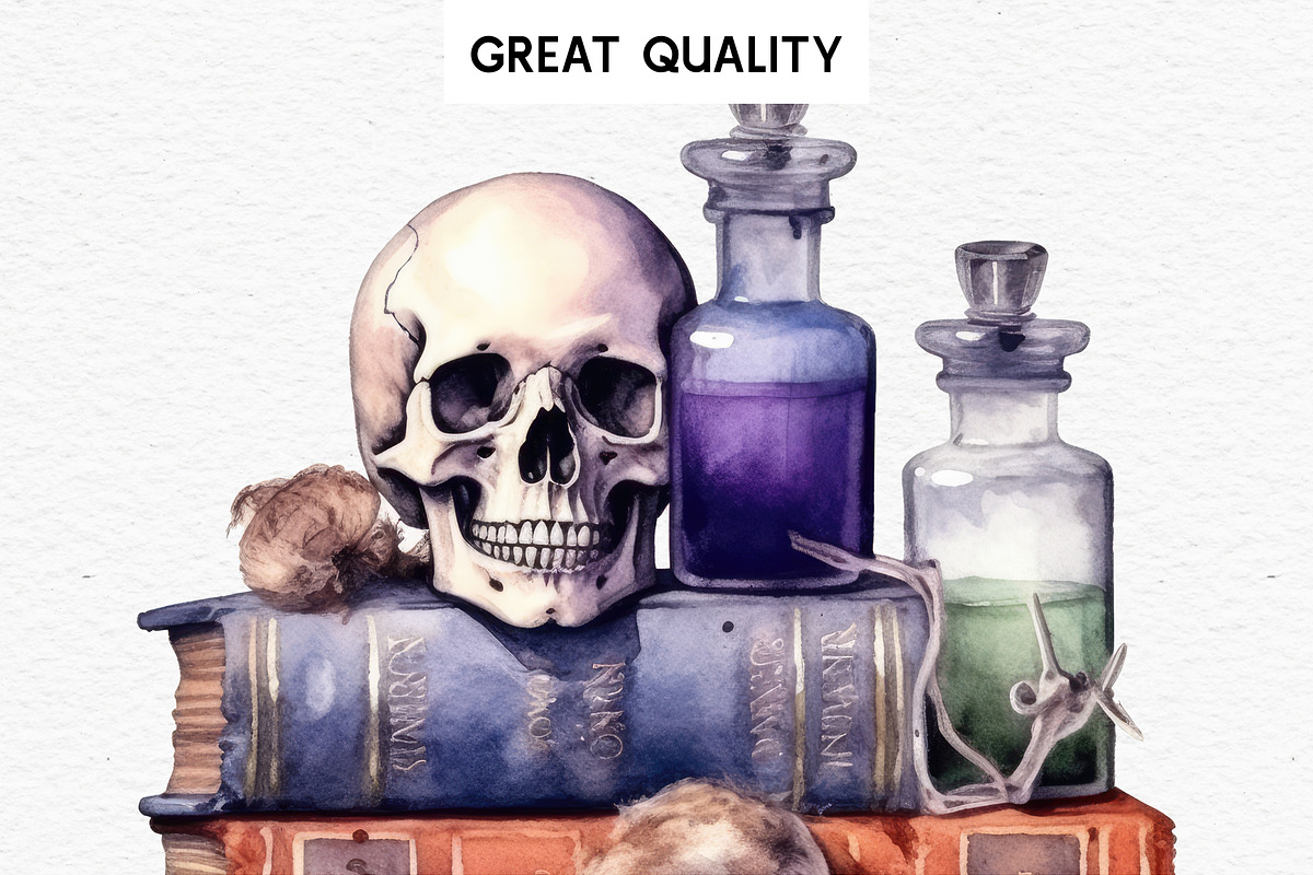 Witch Poison Bottles Scary Halloween, a Seasonal Illustration by Rabbit Heart (Photo 4 of 10)