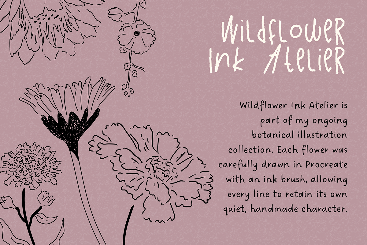Wildflower Ink Atelier, a Decorative Illustration by The Journey Atelier (Photo 11 of 19)