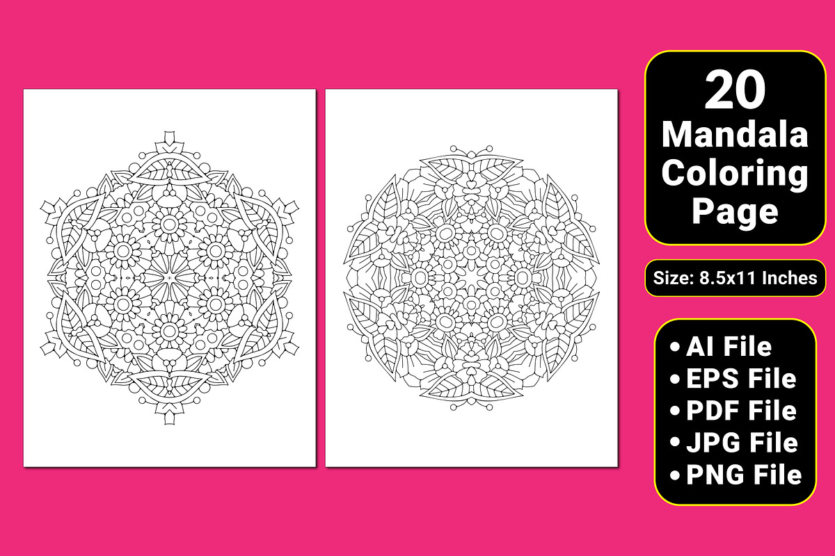 Mandala Coloring Book Pages, a Pattern Graphic by mirajeee (Photo 4 of 4)