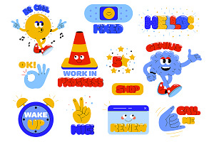 Trendy Retro Stickers Collection