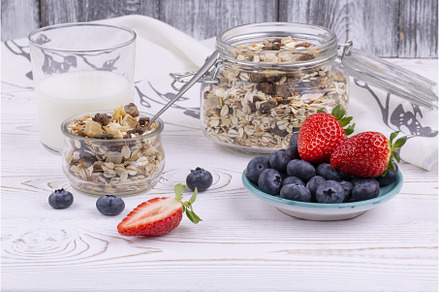 Healthy breakfast with granola and, a Food & Drink Photo by Diary of impressions
