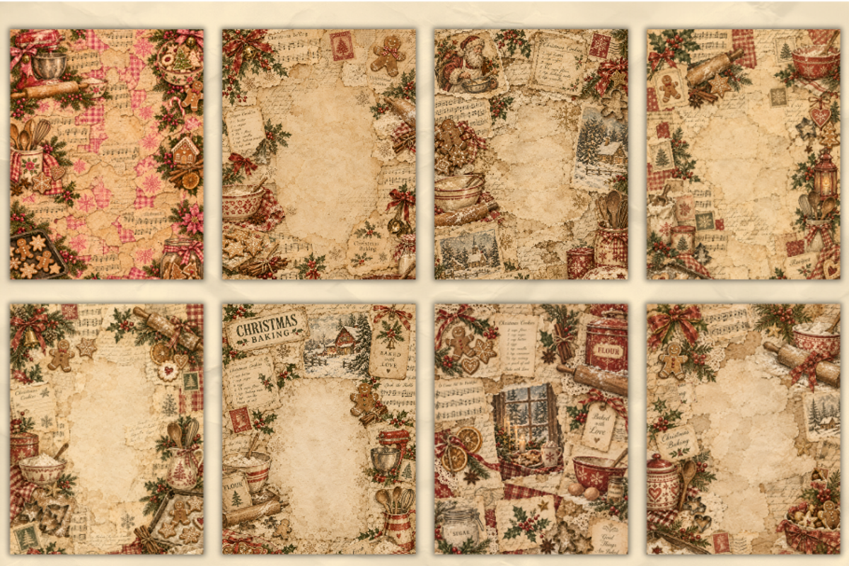Baking Christmas Junk Journal Pages, a Background Graphic by Markicha Art (Photo 2 of 5)