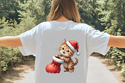 Watercolor Christmas Cat on Fence, an Illustration by CrexoraLab (Thumbnail 4 of 4)