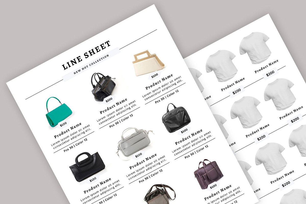 Line Sheet For Wholesale Template, a Stationery Template by Design Zone
