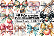Teacher Bow Coquette Clipart PNG, an Illustration by DreamCafeArt (Thumbnail 1 of 5)