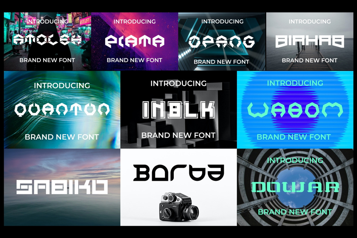 Font Bundle Techno Font, a Script Font by MaikoHatta