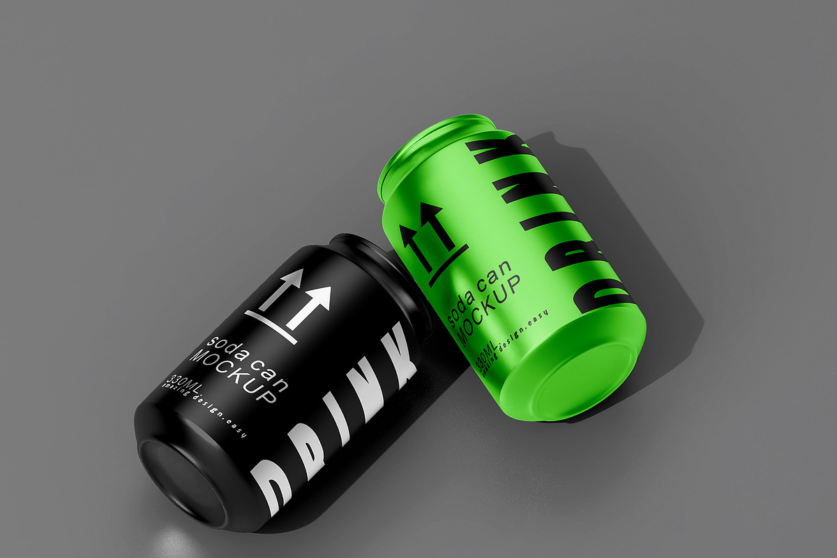 Soda Can Mockup Set 330ml, a Packaging Mockup by pixelmock (Photo 11 of 11)
