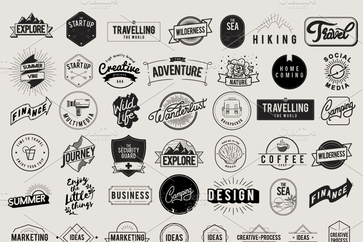 Illustration of badges collection, a Background Graphic by rawpixel