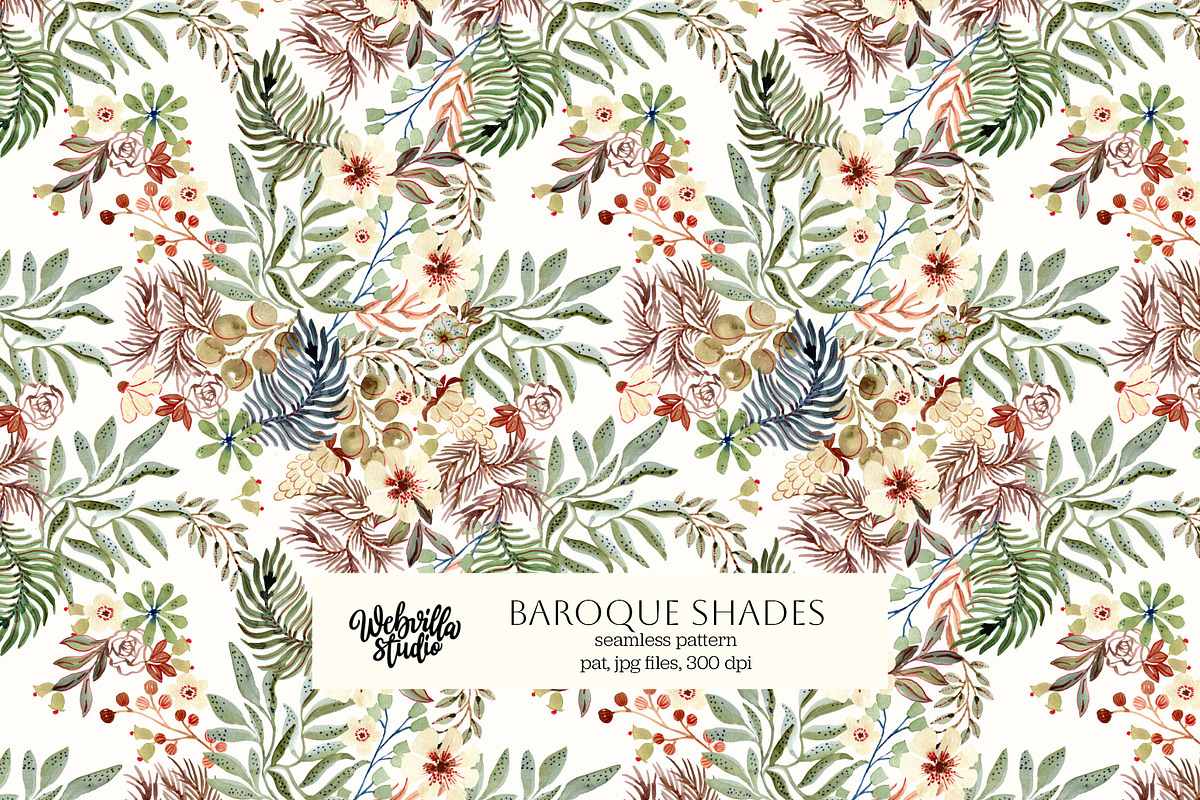 Baroque Shades Watercolor Wallpaper, a Wallpaper Graphic by Webvilla Studio (Photo 1 of 7)
