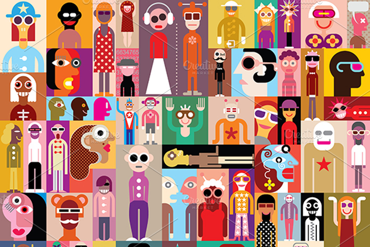 Funny People vector illustration preview 2