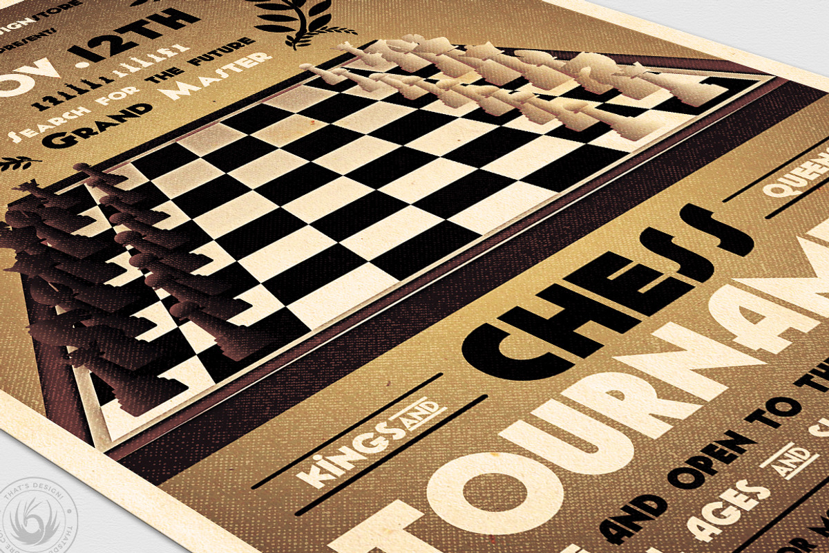 Chess Tournament Flyer Template, a Flyer Template by ThatsDesign Art