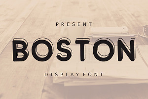 Boston - Display Vintage Font, a Sans Serif Font by Fourteen Letter