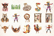 Watercolor Funny Western Boho Clipar, an Illustration by DreamCafeArt (Thumbnail 3 of 5)