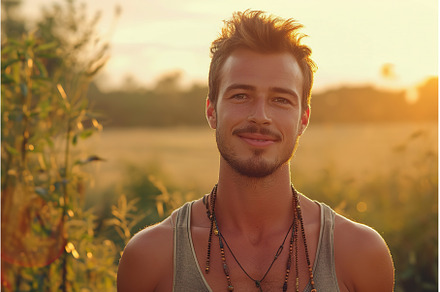 Young man with serene expression, a Person Photo by Lermont51