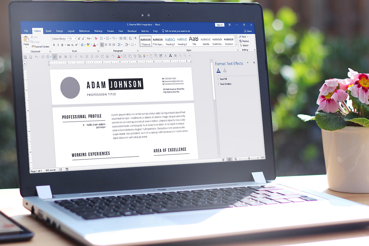 Clean Resume Cv Template Word Pages, a Resume Template by Tbunny (Photo 7 of 7)
