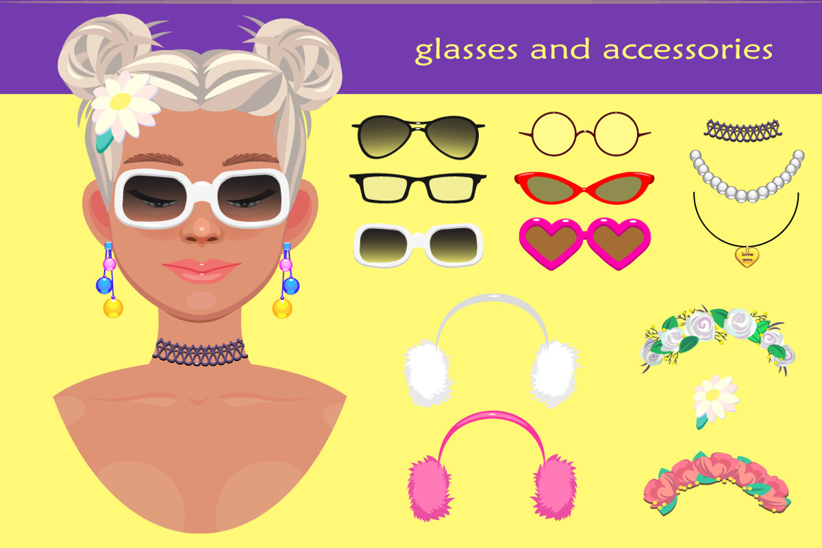 Girl avatar creator (PS), a Person Illustration by Mandarinkas art (Photo 7 of 9)