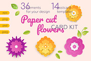 Paper Cut Flowers Card Kit, a Templates & Theme by Boyko Pictures (Thumbnail 1 of 17)