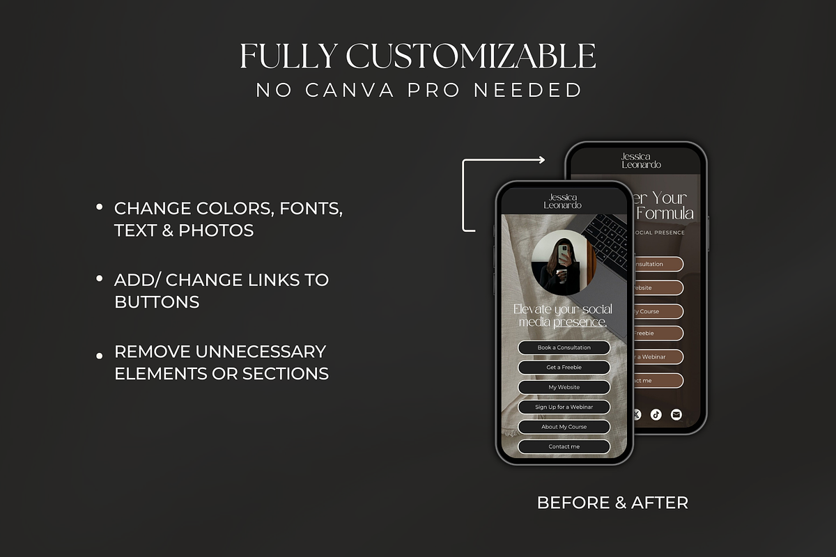 Link in Bio Canva Website Template, an App Template by Meraki Templates (Photo 4 of 8)