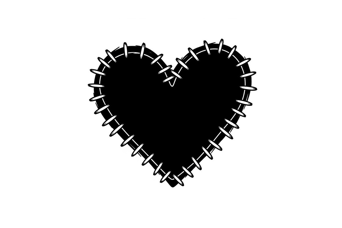 Stitched Heart Silhouette Vector Bun, an Illustration by Designs_River (Photo 29 of 41)