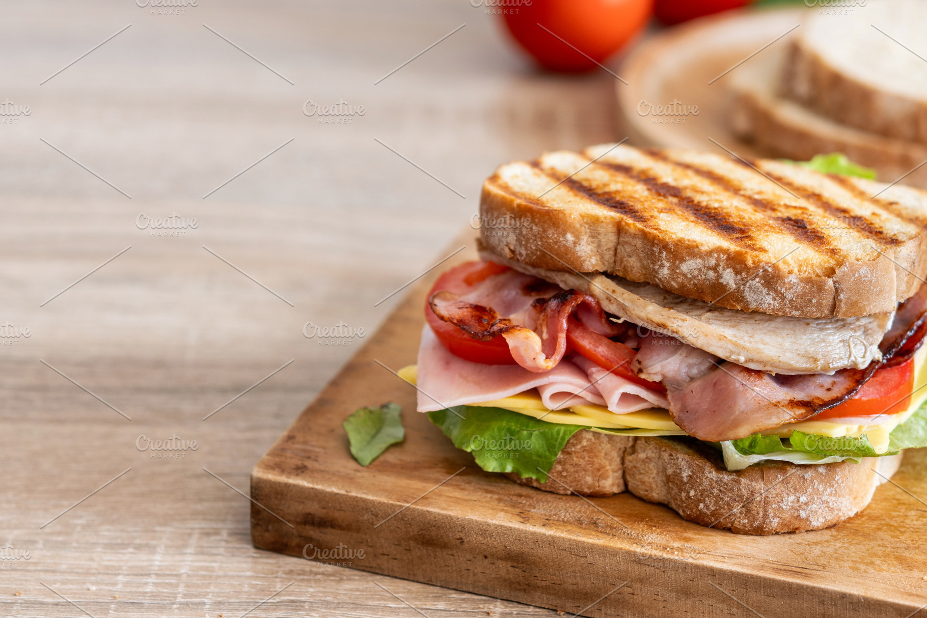 Club Sandwich with Bacon, Ham, Cheese and Chicken, a Food & Drink Photo by etorres69
