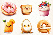 Cute Kawaii Breakfast Clipart, an Illustration by DreamCafeArt (Thumbnail 4 of 5)