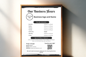 Store Opening Hours Sign Canva