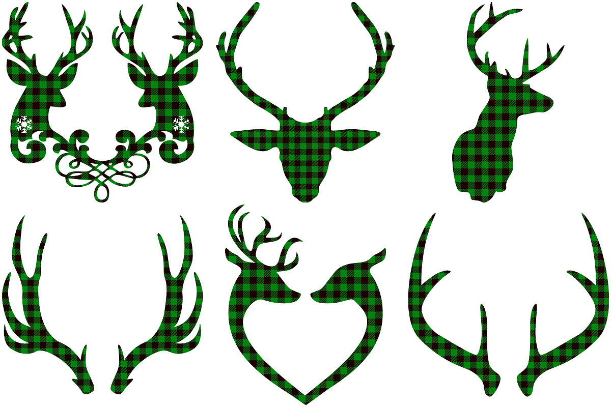 Green Buffalo Plaid Deer/Antlers, an Illustration by FrankiesDaughtersDesign (Photo 3 of 5)