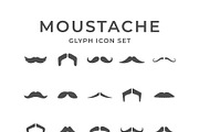 Set glyph icons of moustache, an Outline Icon by motorama (Thumbnail 1 of 2)