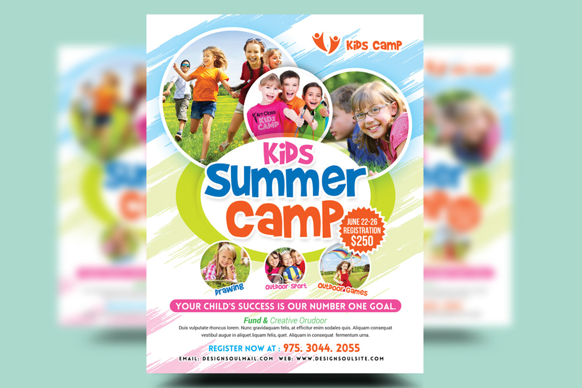 Kids Summer Camp Flyers, a Flyer Template by Designsoul14 (Photo 1 of 3)