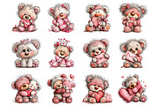 Teddy bear valentines day clipart, an Illustration by SinaCreation (Thumbnail 2 of 11)