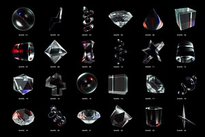 58 3D Glass Shapes