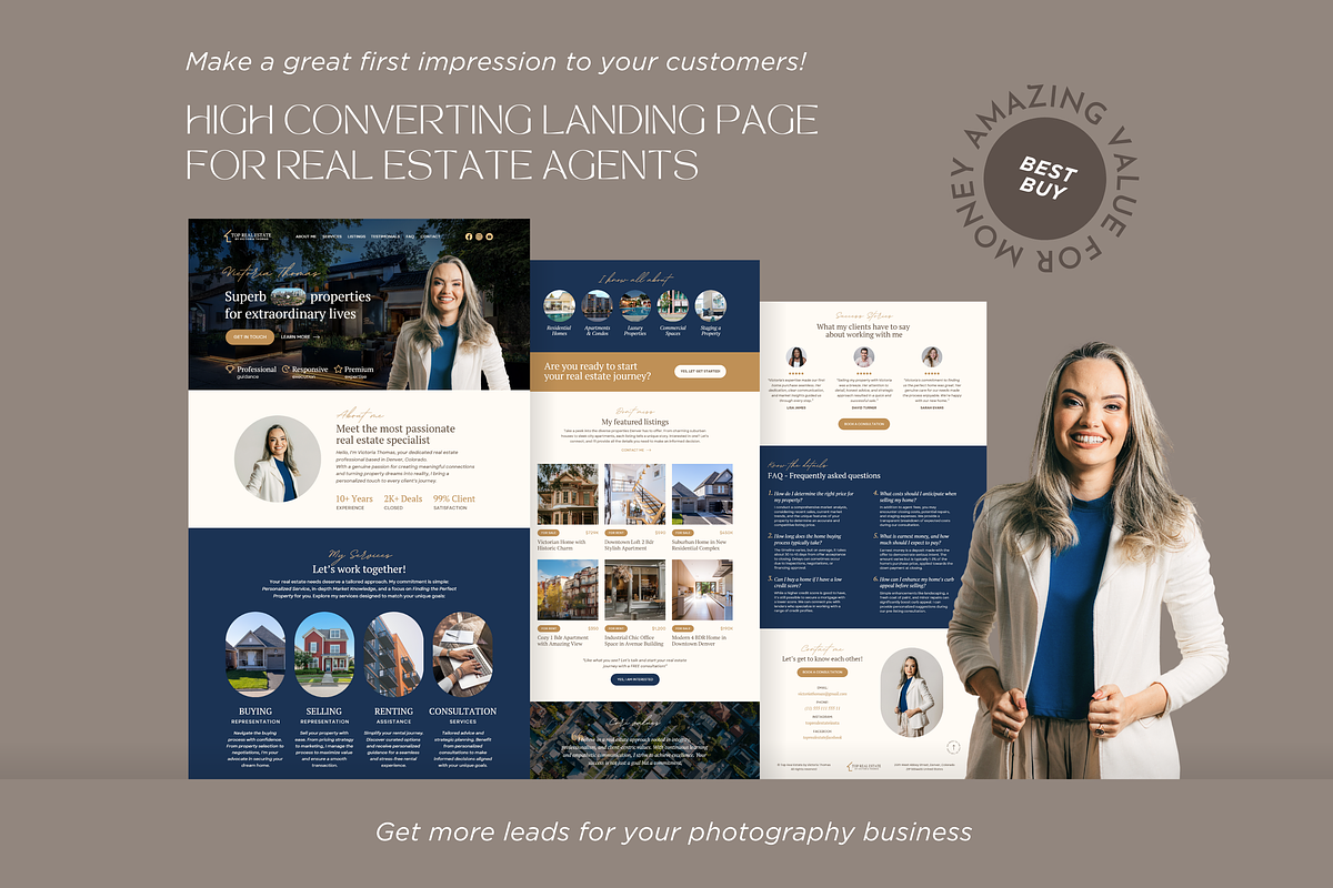 Canva Website Template Real Estate, a Landing Page Template by vectorocean (Photo 6 of 11)