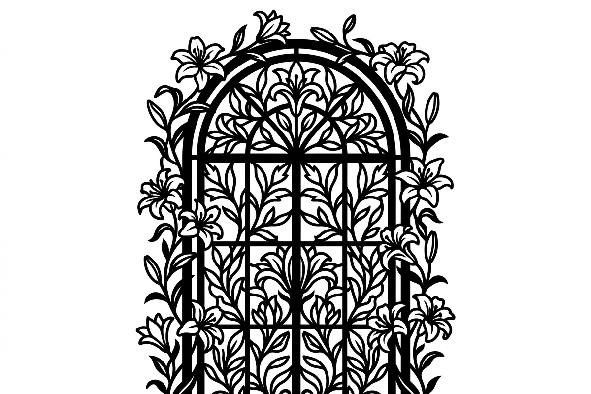 50 Floral French Window Ornament, a Decorative Illustration by Amazin_art (Photo 16 of 35)