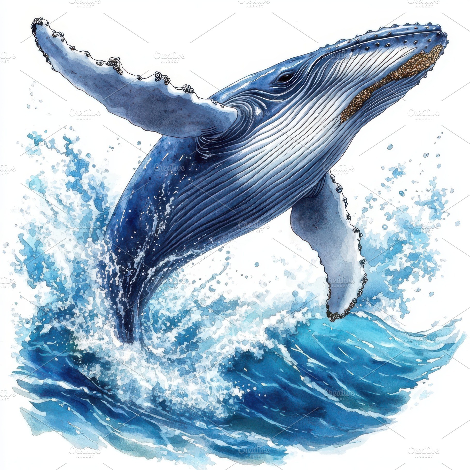 Humpback Whale Breaching Ocean Wave, an Animal Photo by Pixeness Studio