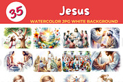 Jesus watercolor JPG white backgroun, an Education Illustration by John_Walker (Thumbnail 3 of 3)