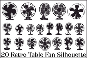 Retro Table Fan SVG Bundle, an Illustration by balal