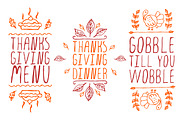 Thanksgiving - handdrawn elements 2, an Illustration by AV Design (Thumbnail 3 of 4)