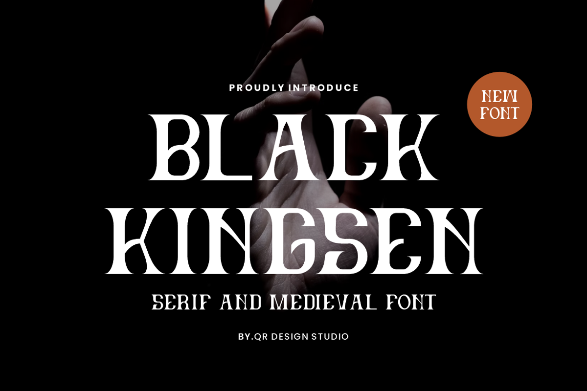 Black Kingsen Serif & Medieval Font, a Serif Font by QR Design Studio (Photo 1 of 6)