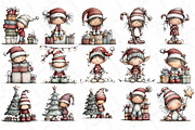 Whimsical Elf Clipart Bundle, an Illustration by DreamPrint404 (Thumbnail 4 of 5)