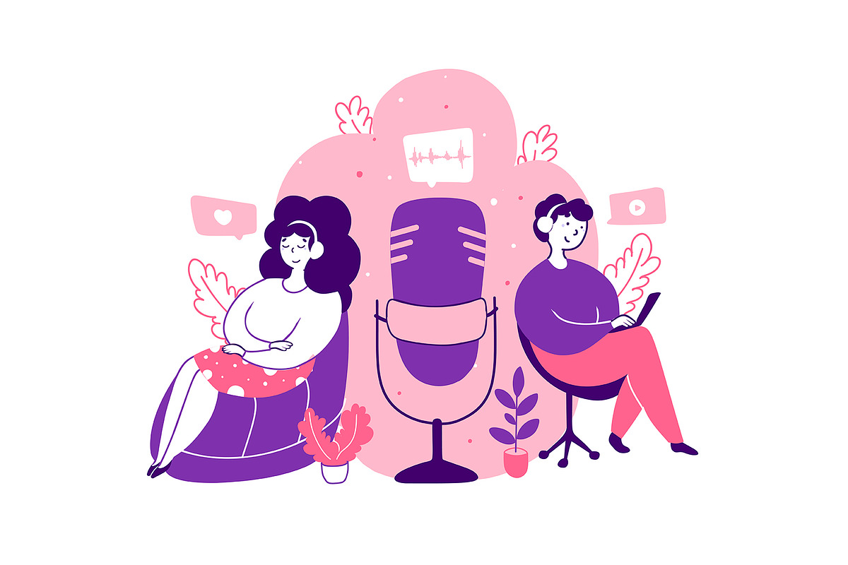 Podcasts - Cartoon Illustrations, a Person Illustration by LaVika (Photo 3 of 6)