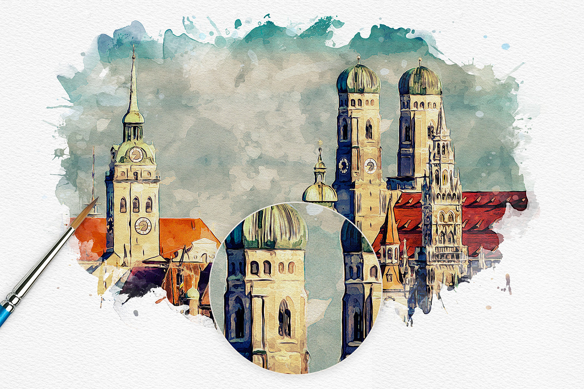 Watercolor Studio Watercolor Effect, an Action Add-On by DesignRocket (Photo 3 of 9)