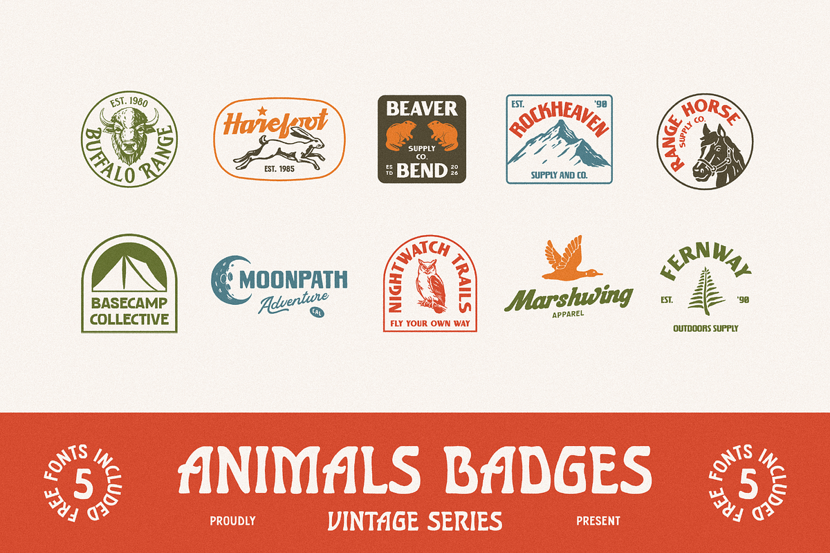 Animals & Outdoors Badges Vol. 1, a Branding & Logo Template by Skilline Supply Co. (Photo 6 of 10)