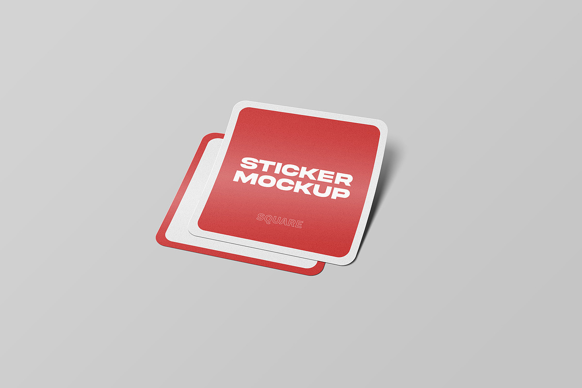 Square Sticker Mockups, a Product Mockup by MahmoudWally (Photo 5 of 5)