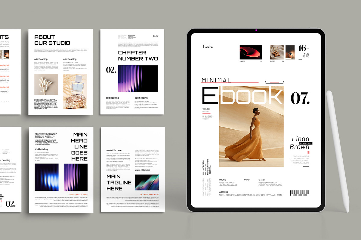 Minimal Ebook Layout Template, an UI Kit Template by ContestDesign (Photo 1 of 5)