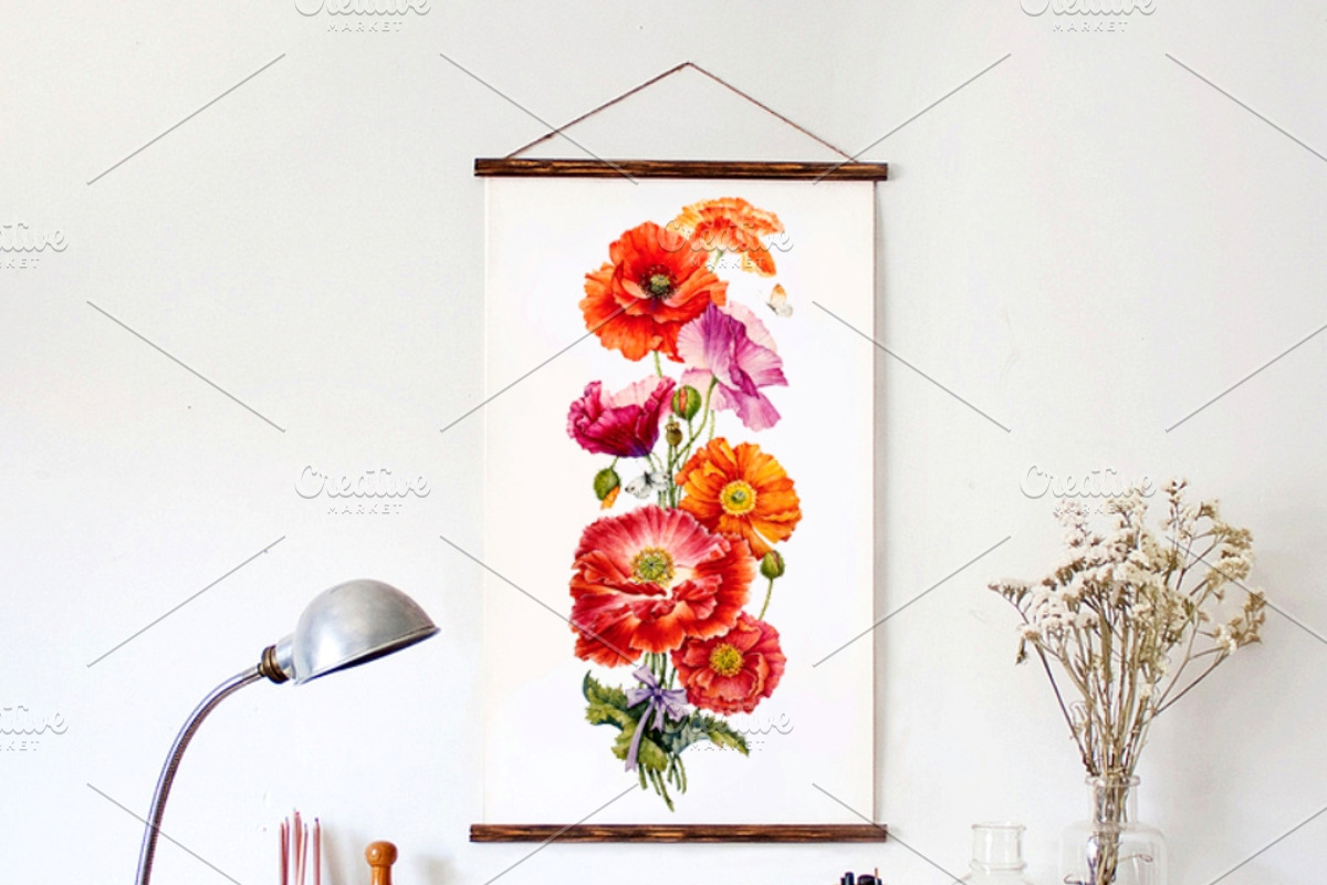 Poppy. Watercolor, a Decorative Illustration by Ekaterina Mikheeva (Photo 7 of 7)
